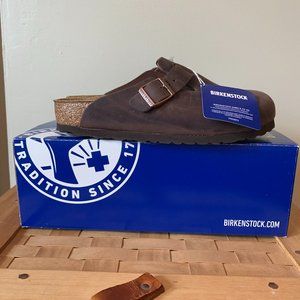 NWT 38 Birkenstock Oiled Leather Habana Clogs